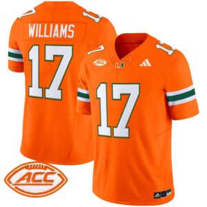 Emory Williams Jersey #17 Miami Hurricanes 2025 Limited Stitched Orange
