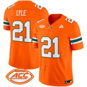 Jordan Lyle Jersey #21 Miami Hurricanes 2025 Limited Stitched Orange