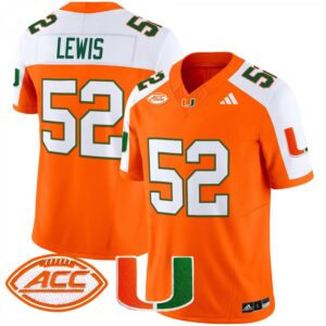 Ray Lewis Jersey #52 Miami Hurricanes 2025 Vapor Limited Stitched Orange Alternate