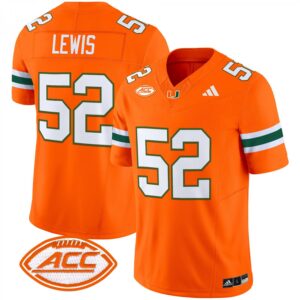 Ray Lewis Jersey #52 Miami Hurricanes 2025 Vapor Limited Stitched Orange