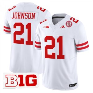 Emmett Johnson Jersey #21 Nebraska Cornhuskers 2025 Stitched White