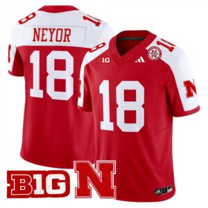 Isaiah Neyor Jersey #18 Nebraska Cornhuskers 2025 Stitched Scarlet Alternate