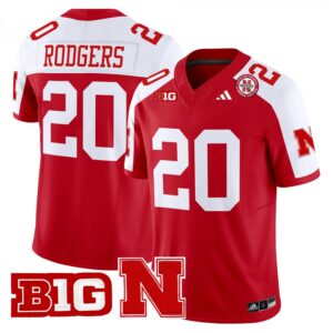 Johnny Rodgers Jersey #20 Nebraska Cornhuskers 2025 Stitched Scarlet Alternate