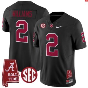 Ryan Williams Jersey #2 Alabama Crimson Throwback Alabama Map Stitched Black