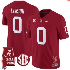 Deontae Lawson Jersey #0 Alabama Crimson Throwback Alabama Map Stitched Crimson