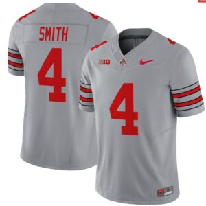 Jeremiah Smith Jersey #4 Ohio State Heritage Stripe 2025-26 Stitched Gray