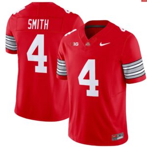 Jeremiah Smith Jersey #4 Ohio State Heritage Stripe 2025-26 Stitched Red