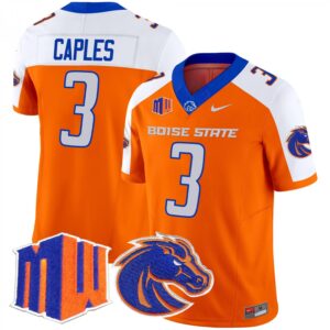Latrell Caples Jersey #3 Boise State Broncos 2025 Vapor Stitched Orange Alternate
