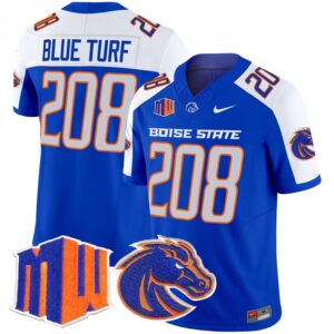 Blue Turf Jersey #208 Boise State Broncos 2025 Vapor Stitched Royal Alternate