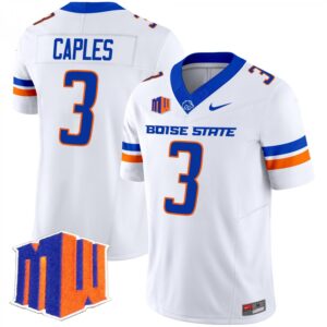 Latrell Caples Jersey #3 Boise State Broncos 2025 Vapor Stitched White