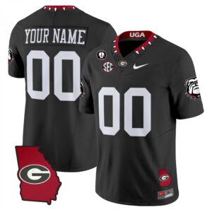 Custom Georgia Bulldogs Jersey 2025 Georgia Map, Vince Dooley Stitched Black