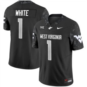 Jahiem White Jersey #1 West Virginia Mountaineers 2025 Stitched Coal