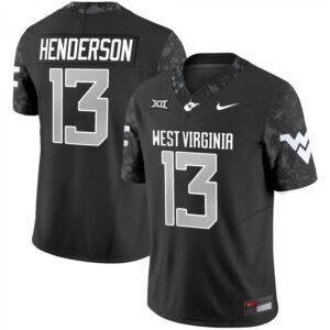 Jaylen Henderson Jersey #13 West Virginia Mountaineers 2025 Stitched Coal
