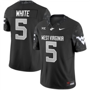 Pat White Jersey #5 West Virginia Mountaineers 2025 Stitched Coal