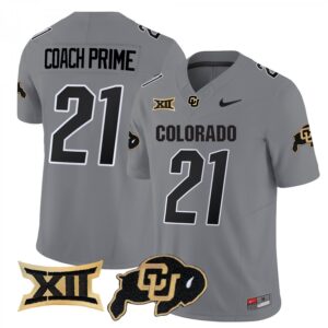 Coach Prime Jersey #21 Colorado Buffaloes 2025 Limited Stitched Gray