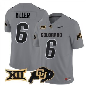 Drelon Miller Jersey #6 Colorado Buffaloes 2025 Limited Stitched Gray