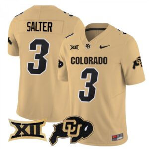 Kaidon Salter Jersey #3 Colorado Buffaloes 2025 Vapor Limited Stitched Gold