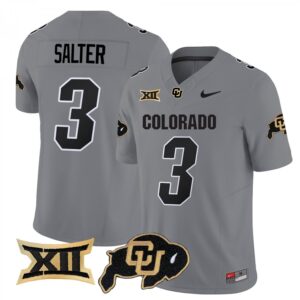 Kaidon Salter Jersey #3 Colorado Buffaloes 2025 Vapor Limited Stitched Gray