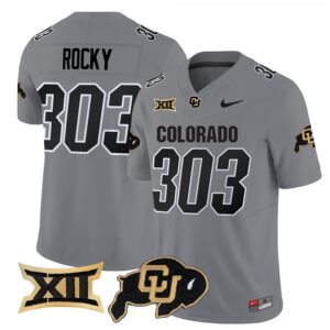 Rocky Jersey #303 Colorado Buffaloes 2025 Vapor Limited Stitched Gray