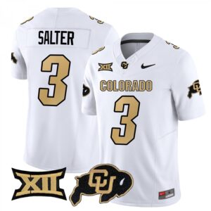 Kaidon Salter Jersey #3 Colorado Buffaloes 2025 Vapor Limited Stitched White