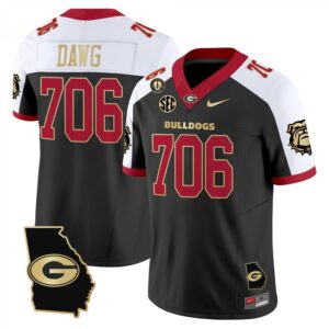 Dawg Jersey #706 Georgia Bulldogs 2025 Georgia Map, Vince Dooley Stitched Alternate
