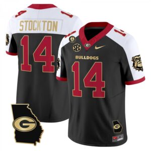 Gunner Stockton Jersey #14 Georgia Bulldogs 2025 Georgia Map, Vince Dooley Stitched Alternate