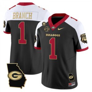Zachariah Branch Jersey #1 Georgia Bulldogs 2025 Georgia Map, Vince Dooley Stitched Alternate