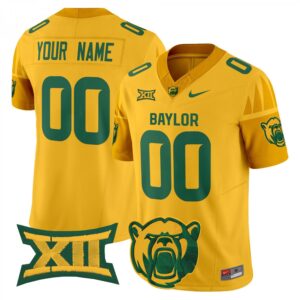 Custom Baylor Bears Jersey Name, Number 2025 V2 Stitched Gold