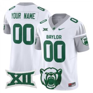 Custom Baylor Bears Jersey Name, Number 2025 V2 Stitched White
