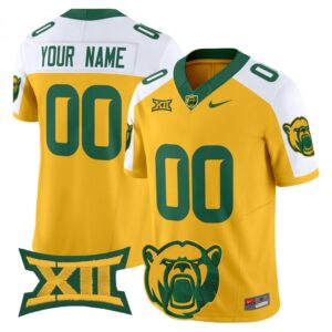 Custom Baylor Bears Jersey Name, Number 2025 Limited Stitched Gold Alternate