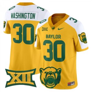 Bryson Washington Jersey #30 Baylor Bears 2025 V2 Vapor Stitched Gold Alternate