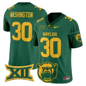 Bryson Washington Jersey #30 Baylor Bears 2025 V2 Vapor Stitched Green