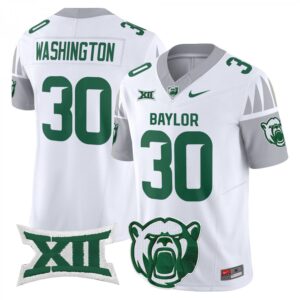 Bryson Washington Jersey #30 Baylor Bears 2025 V2 Vapor Stitched White
