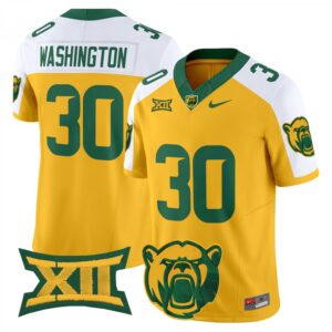 Bryson Washington Jersey #30 Baylor Bears 2025 Vapor Stitched Gold Alternate