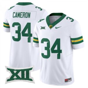 Josh Cameron Jersey #34 Baylor Bears 2025 Vapor Stitched White