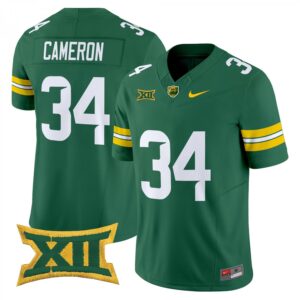 Josh Cameron Jersey #34 Baylor Bears 2025 Vapor Stitched Green