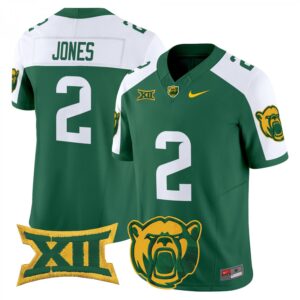 Matt Jones Jersey #2 Baylor Bears 2025 Vapor Limited Stitched Green Alternate