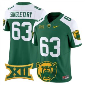 Mike Singletary Jersey #63 Baylor Bears 2025 Vapor Stitched Green Alternate