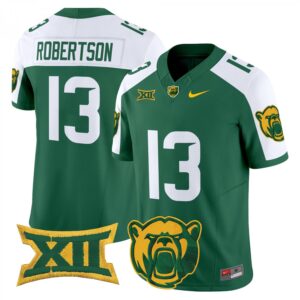 Sawyer Robertson Jersey #13 Baylor Bears 2025 Stitched Green Alternate