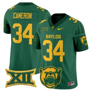 Josh Cameron Jersey #34 Baylor Bears 2025 V2 Vapor Stitched Green