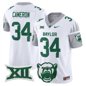 Josh Cameron Jersey #34 Baylor Bears 2025 V2 Vapor Stitched White