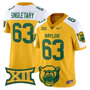 Mike Singletary Jersey #63 Baylor Bears 2025 V2 Vapor Stitched Gold Alternate
