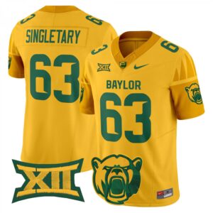 Mike Singletary Jersey #63 Baylor Bears 2025 V2 Vapor Stitched Gold