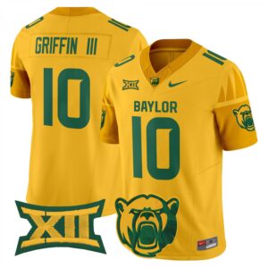 Robert Griffin III Jersey #10 Baylor Bears 2025 V2 Vapor Stitched Gold