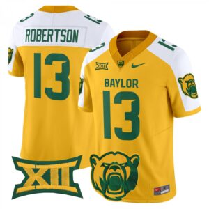 Sawyer Robertson Jersey #13 Baylor Bears 2025 V2 Vapor Stitched Gold Alternate