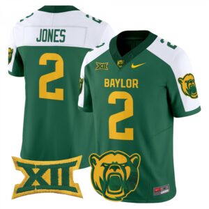 Matt Jones Jersey #2 Baylor Bears 2025 V2 Vapor Stitched Green Alternate