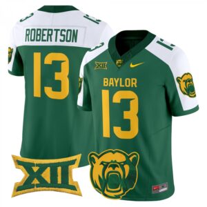 Sawyer Robertson Jersey #13 Baylor Bears 2025 V2 Vapor Stitched Green Alternate