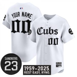 Custom Chicago Cubs Jersey Ryne Sandberg Tribute Limited Stitched White