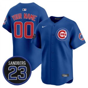 Custom Chicago Cubs Jersey Ryne Sandberg Tribute Stitched Royal