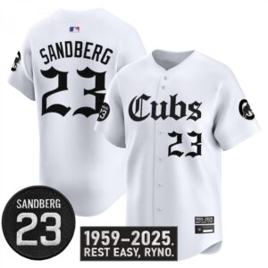 Ryne Sandberg Jersey #23 Chicago Cubs Ryne Sandberg Tribute Stitched White